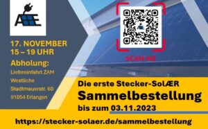Read more about the article Die erste Stecker-SolÆR Sammelbestellung bis zum 03.11.2023