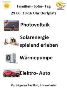 Mehr über den Artikel erfahren Solar-Infotag beim Familienfest Oberreichenbach