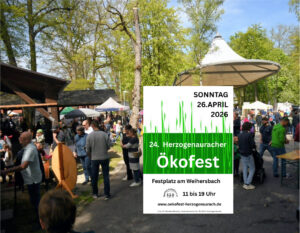 Mehr über den Artikel erfahren Stand mit Ausstellung und Beratung beim Ökofest Herzogenaurach