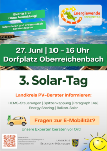 Mehr über den Artikel erfahren Solartag Oberreichenbach – 27.6.26 – 10 bis 16 Uhr – am Dorfplatz