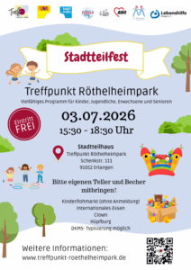 Mehr über den Artikel erfahren Infostand beim Stadtteilfest Treffpunkt Röthelheimpark