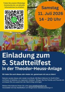 Mehr über den Artikel erfahren Infostand beim Theodor-Heuss-Anlage Stadtteilfest „Sebaldussiedlung“ am 11.7.2026
